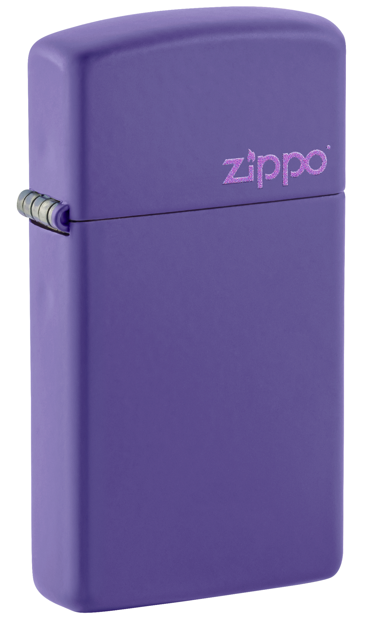 Slim<sup>®</sup> Purple Matte Zippo Logo