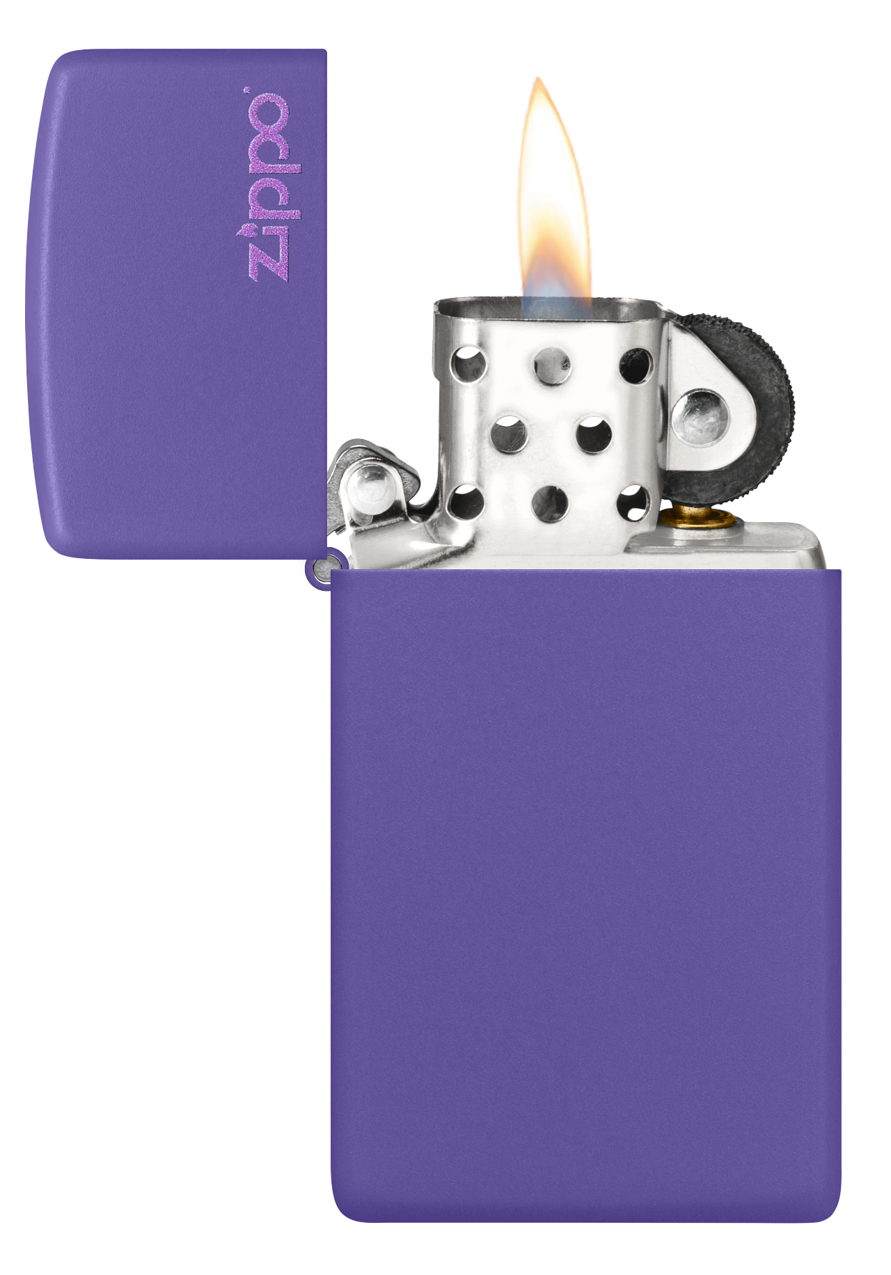 Slim<sup>®</sup> Purple Matte Zippo Logo