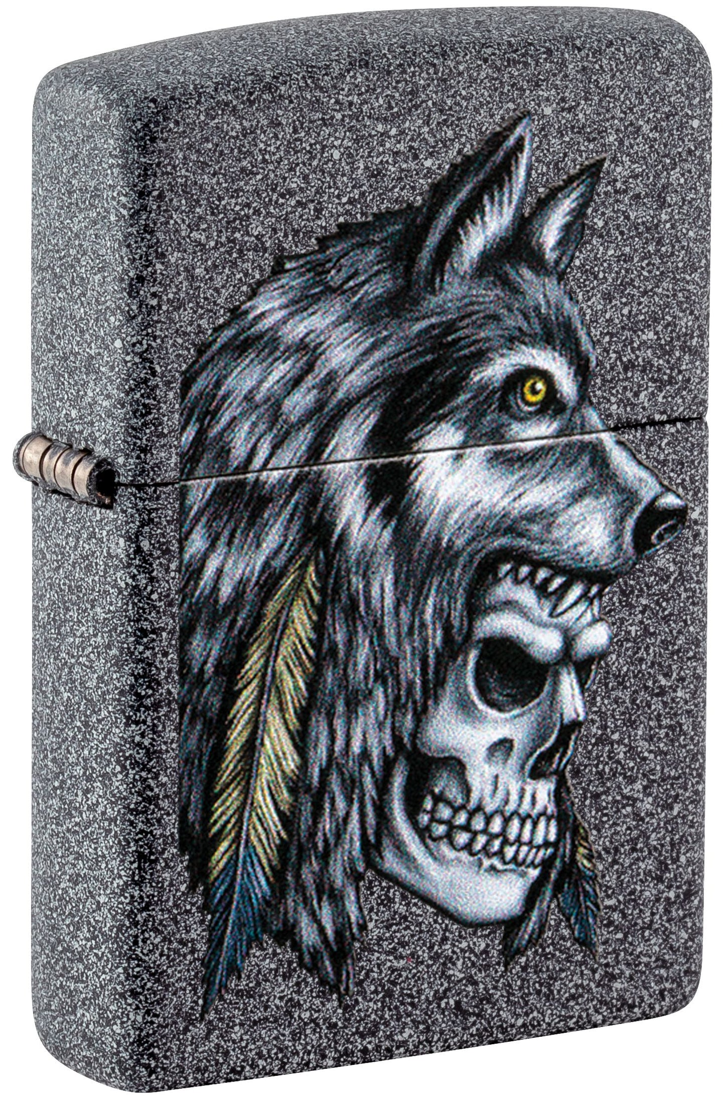 Wolf Skull Feather Design