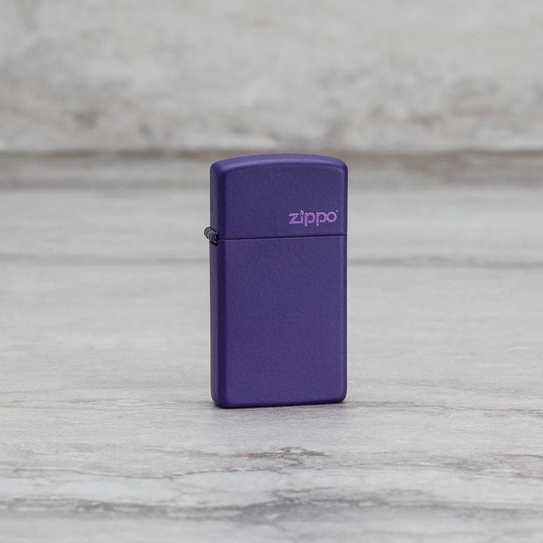 Slim<sup>®</sup> Purple Matte Zippo Logo