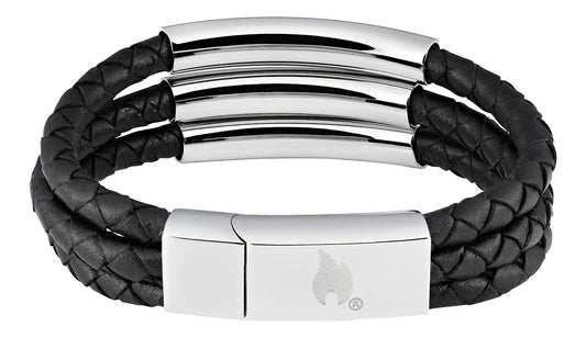 Leather Bracelet with 3 Stripes