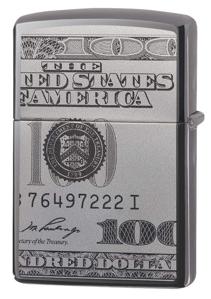 Back view of the Currency Design Lighter