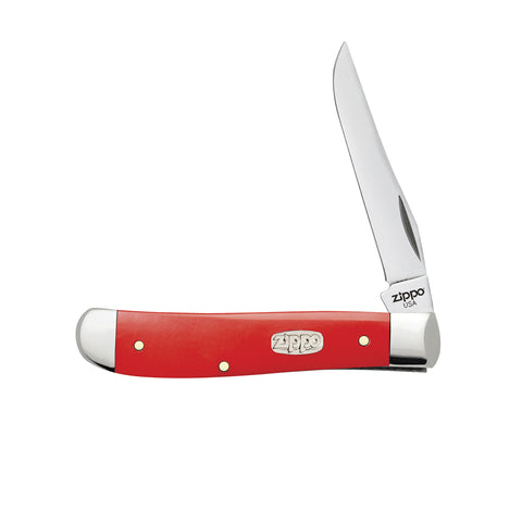 Red Synthetic Smooth Mini Trapper Knife