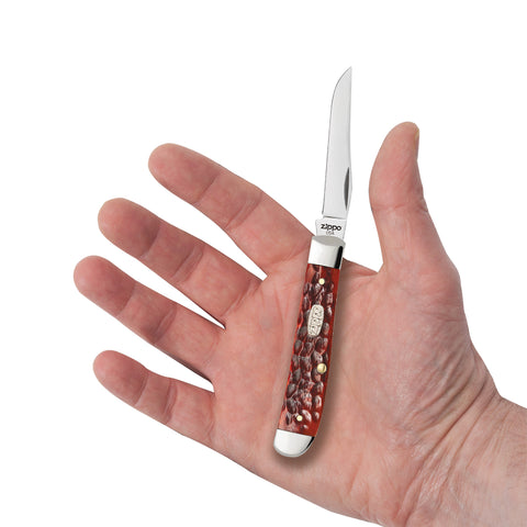 Chestnut Bone Standard Jigged Mini Trapper Knife