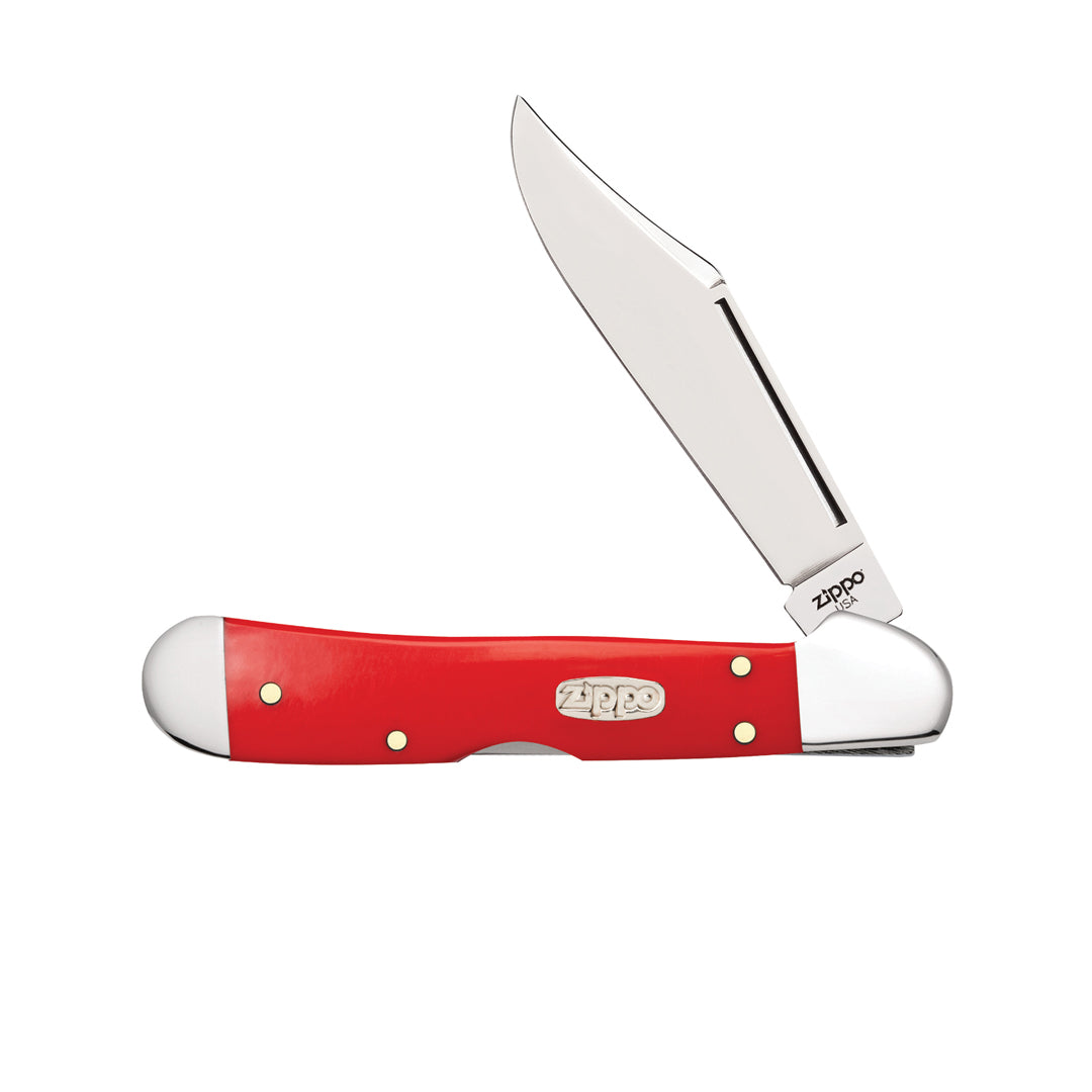 Red Synthetic Smooth Mini Copperlock Knife