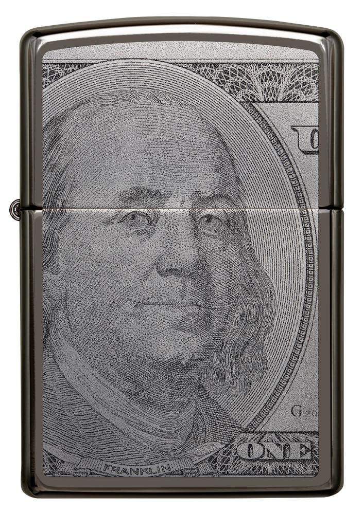 Front view of the Currency Design Lighter