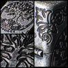 Armor® Tree of Life Windproof Lighter showing the deep carvings on the lighter
