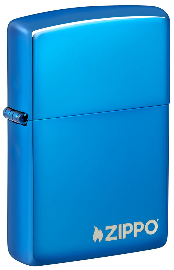 Classic High Polish Blue Zippo Logo