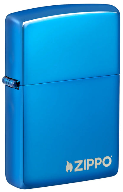 Classic High Polish Blue Zippo Logo