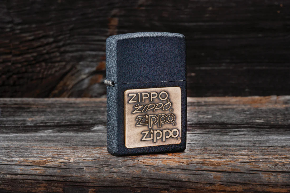 Black Crackle® Gold Zippo Logo