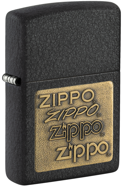 Black Crackle® Gold Zippo Logo