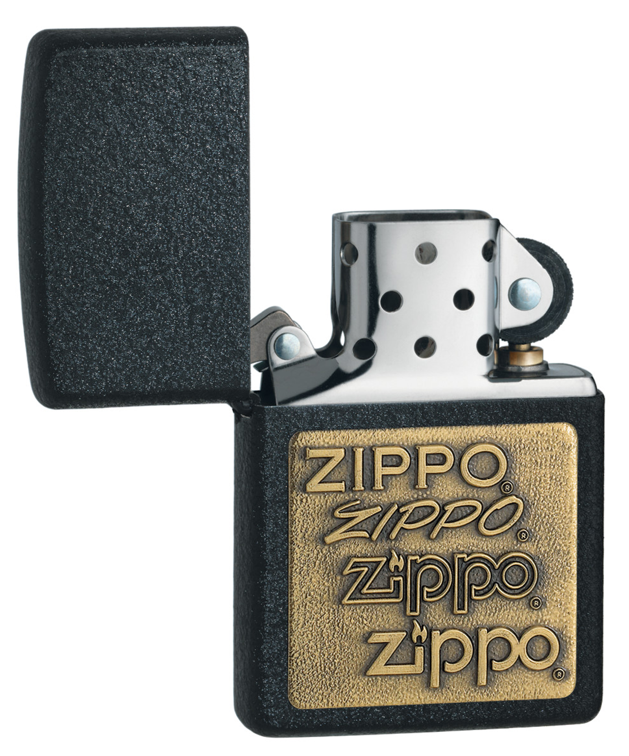 Black Crackle® Gold Zippo Logo