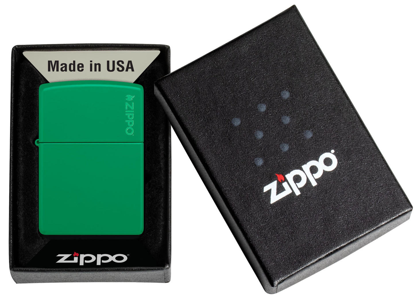 Classic Grass Green Matte Zippo Logo