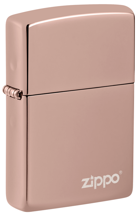 Classic High Polish Rose Gold Zippo Logo