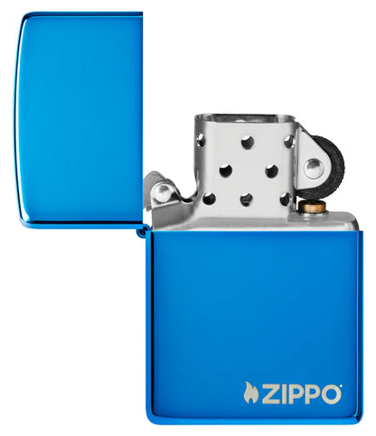 Classic High Polish Blue Zippo Logo