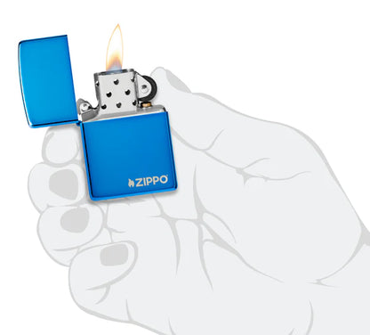 Classic High Polish Blue Zippo Logo