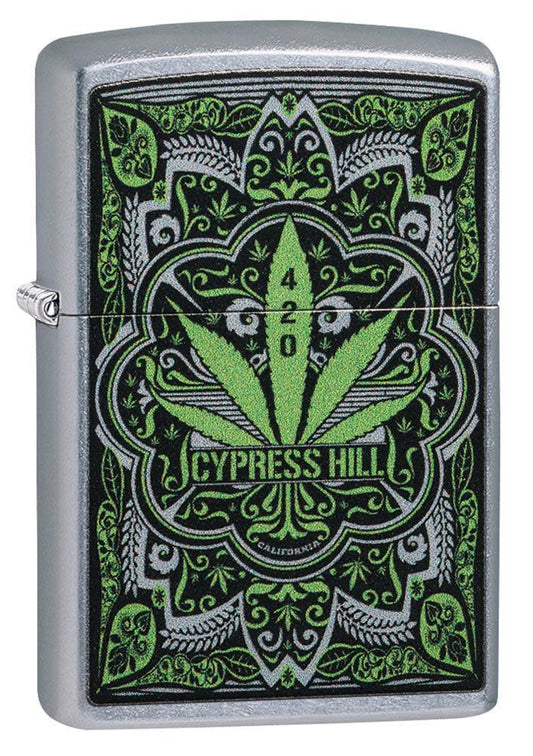 Front shot of Cypress Hill Street Chrome Lighter standing at a 3/4 angle