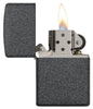Iron Stone Windproof Lighter open and lit