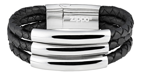 Leather Bracelet with 3 Stripes