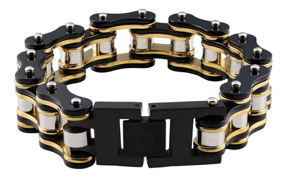 Bike Chain Bracelet Black/Gold