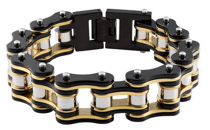 Bike Chain Bracelet Black/Gold