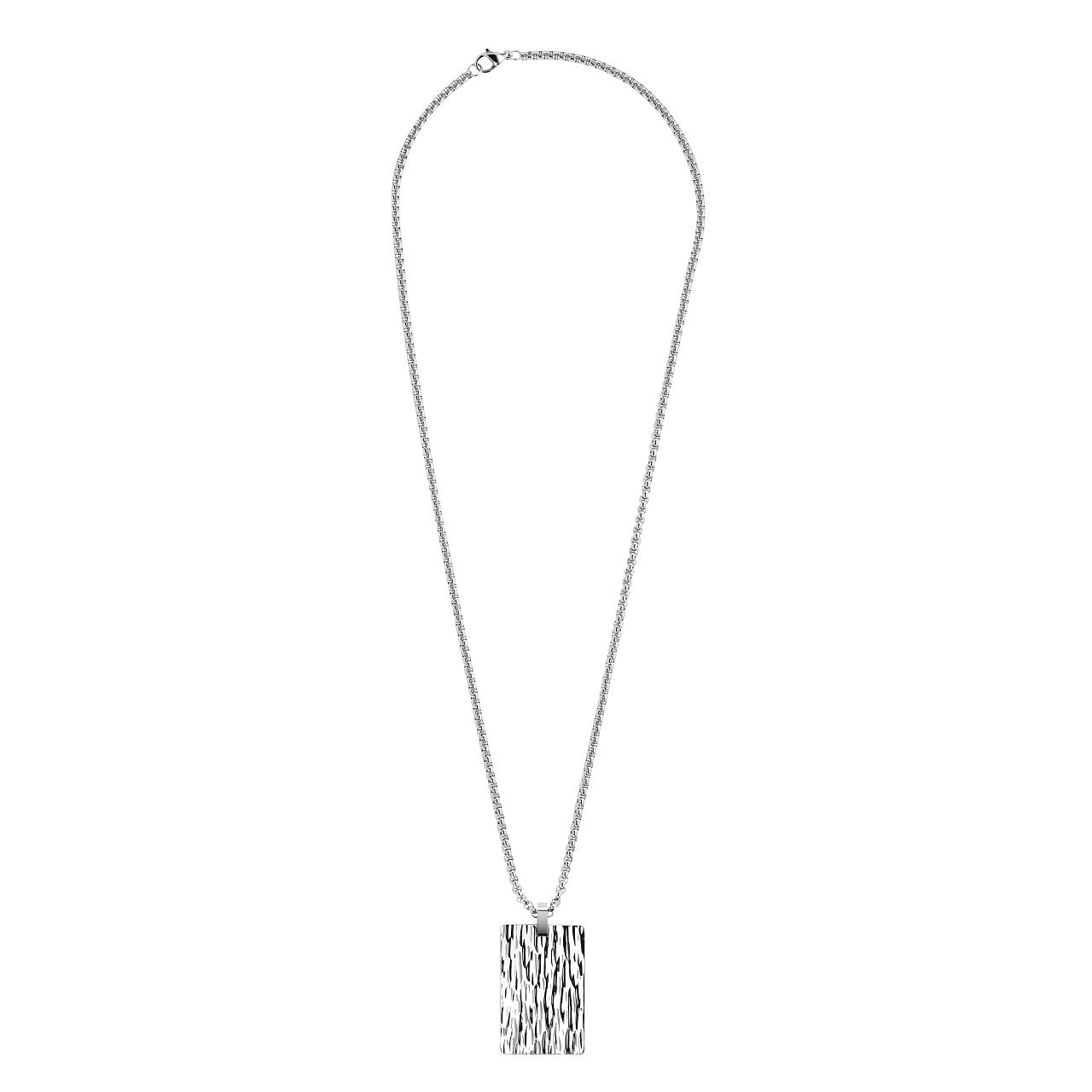 Square Steel Pendant Necklace