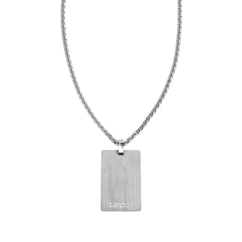 Square Steel Pendant Necklace