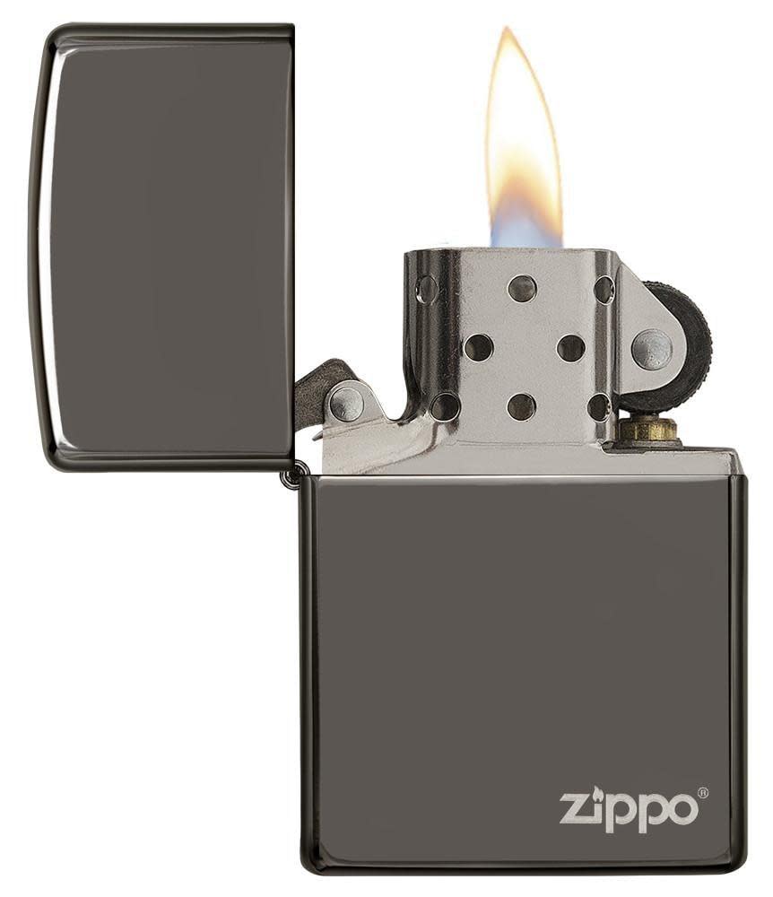 Front view of the Laser Engraved Black Ice Lighter 