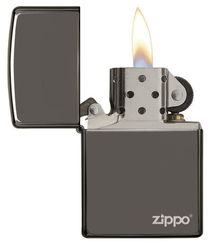 Front view of the Laser Engraved Black Ice Lighter 