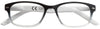 '+1.50 Power White and Black Acrylic Reading Glasses