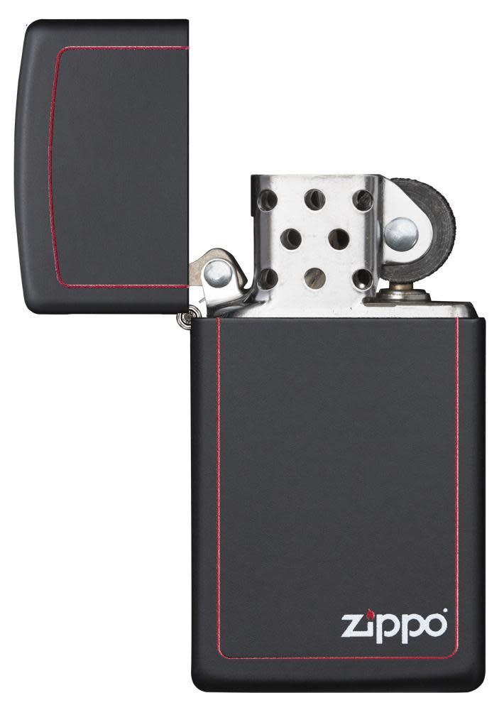 1618ZB, Zippo Slim Black Matte- open