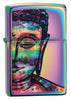 Bright Buddha Design Multi Color Windproof Lighter facing forward at a 3/4 angle