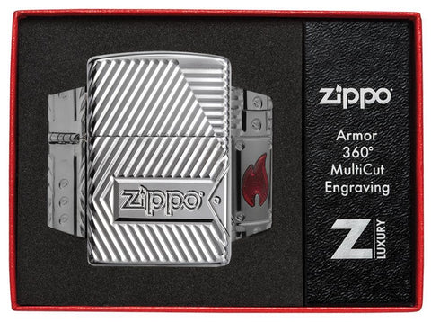 Zippo Bolts Design Windproof Lighter in its packaging