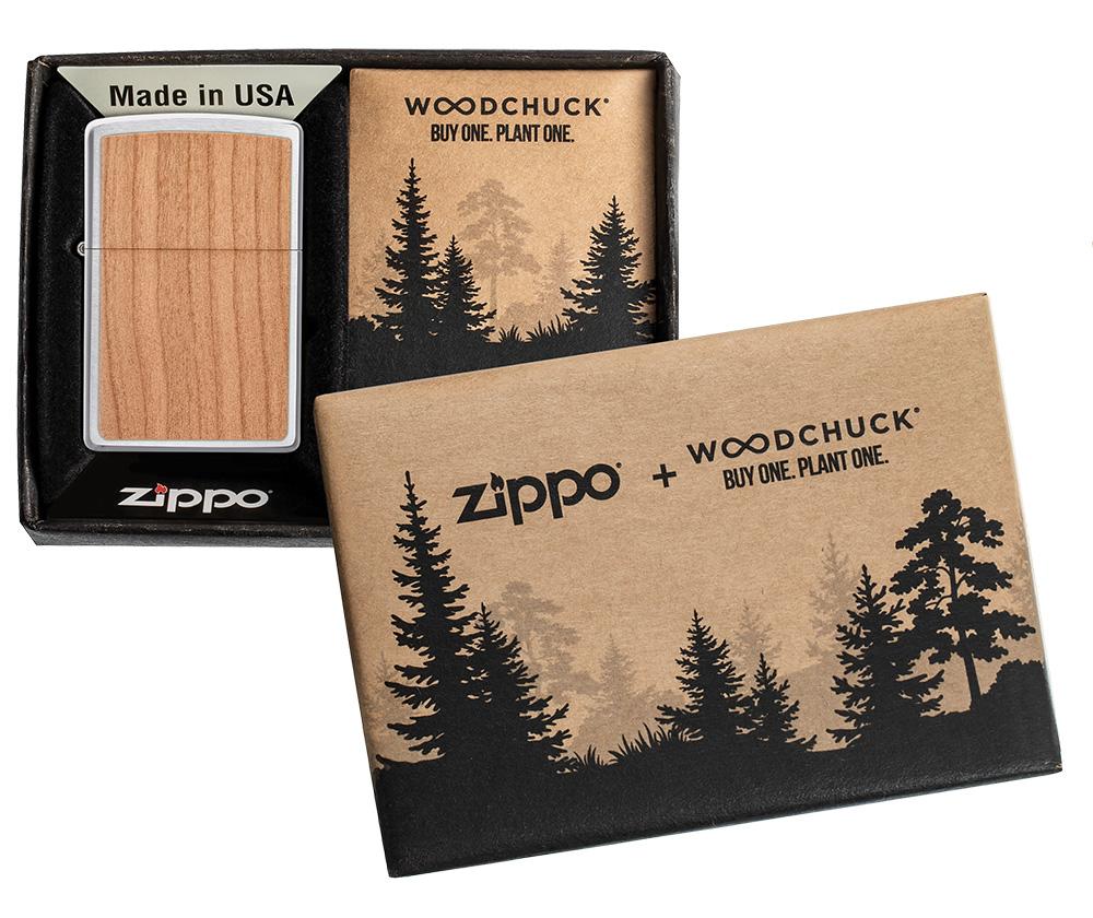 WOODCHUCK USA Cherry Emblem Windproof Lighter in its packaging