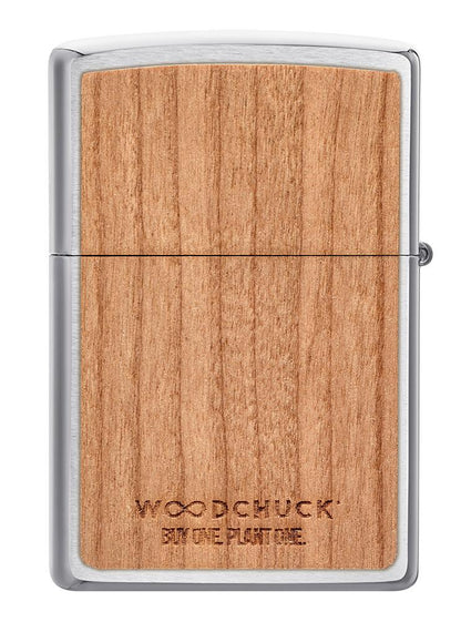 Back ofWOODCHUCK USA Cherry Emblem Windproof Lighter