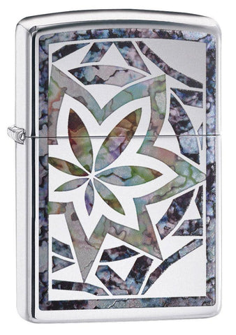 Front view of the Leaf Fusion Design Lighter shot at a 3/4 angle.
