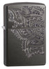 Front shot of Iced Paisley Gray Windproof Lighter standing at a 3/4 angle