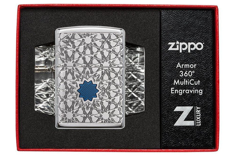 Front view of the Star Pattern Lighter in packaging
