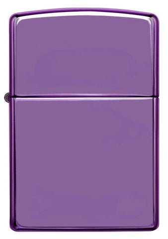 Front view of Classic High Polish Purple Windproof Lighter.