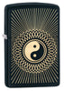 Front shot of Yin & Yang 2 Black Matte Windproof Lighter standing at a 3/4 angle.