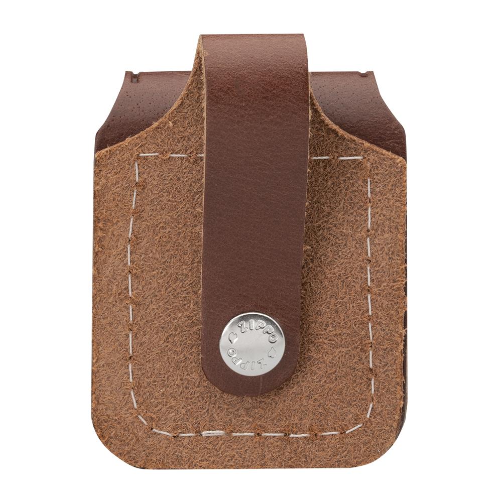 Back of Brown Lighter Pouch- Loop, showing the loop