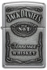 Jack Daniel's Tennessee Whiskey Emblem High Polish Chrome Windproof Lighter Front View
