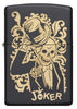 Front view of the Joke Skeleton Tipping Hat with Bronze Swirls on Black Matte Lighter.