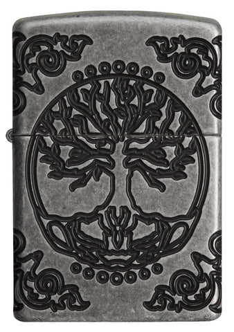 Front view of Armor® Tree of Life Windproof Lighter