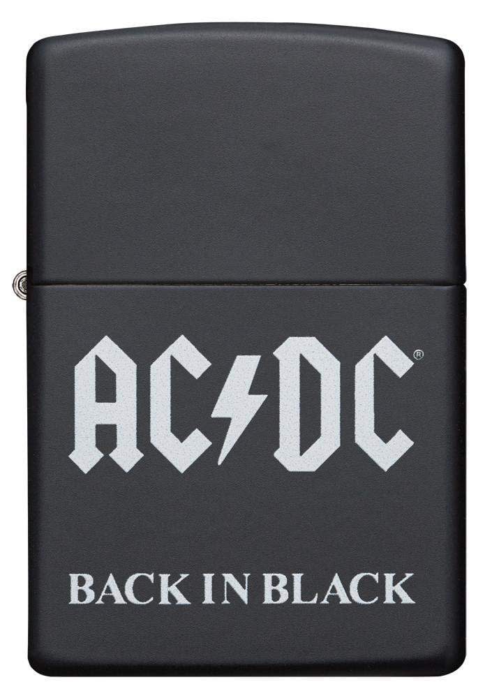 Front view of AC/DC® Back In Black windproof lighter