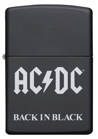 Front view of AC/DC® Back In Black windproof lighter