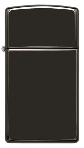 Front view of Slim® High Polish Black Windproof Lighter.