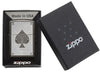 Black Ice Ace Filigree Engraved Windproof Lighter in its packaging.