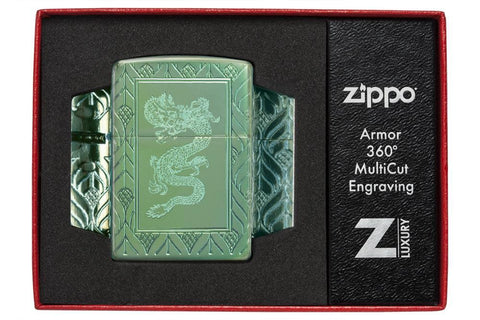 Armor® High Polish Green Elegant Dragon in its packaging