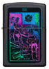 Front view of Black Light Tarot Card Design Black Matte Windproof Lighter.